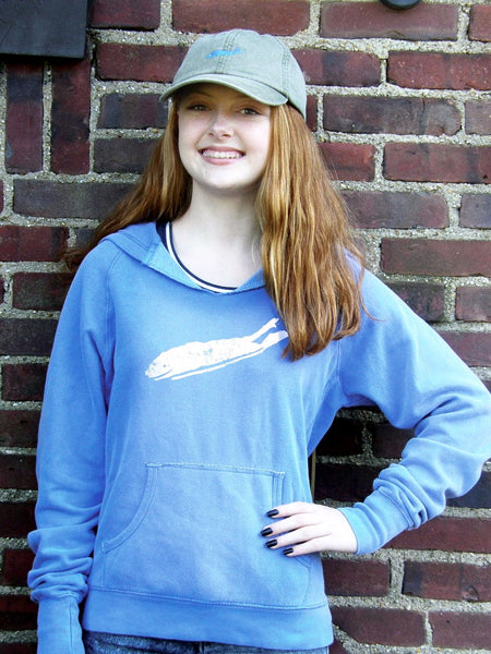 Hoodie: Ladies Cutaway Hoodie - Violet Blue - Love The Island