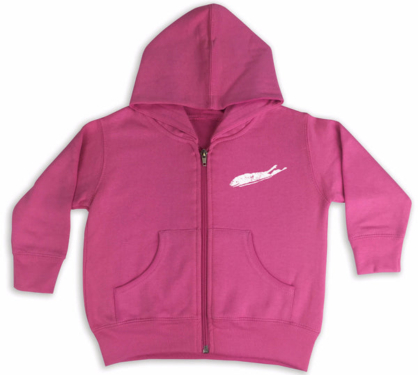 Hoodie: Toddler Front Zip Hoodie (Raspberry) - Love The Island