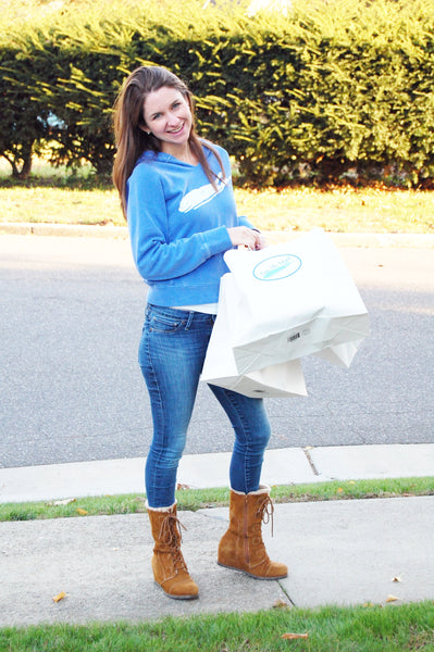 Hoodie: Ladies Cutaway Hoodie - Violet Blue - Love The Island