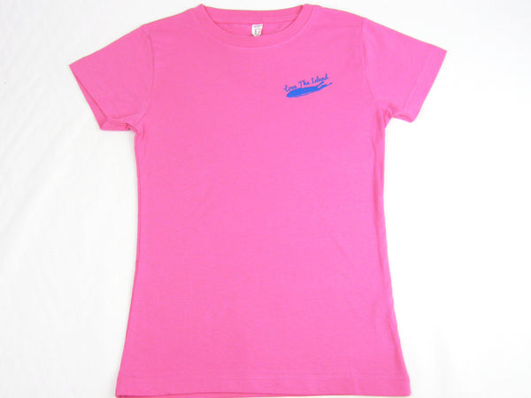 Girls T-Shirt: Fine Jersey - Raspberry - Love The Island