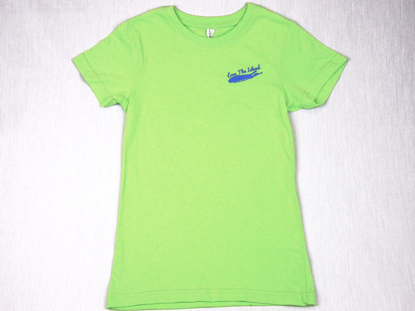 Girls T-Shirt: Fine Jersey - Lime Green - Love The Island
