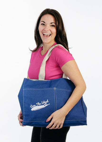 TOTE: Cotton Two Pocket Tote - Love The Island