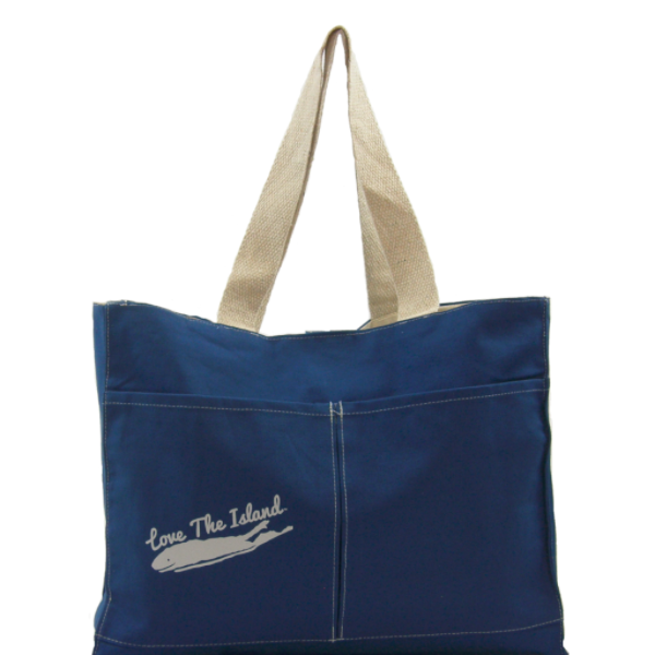 TOTE: Cotton Two Pocket Tote - Love The Island