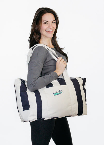 TOTE: Big Cabana Canvas Zipper Tote - Love The Island