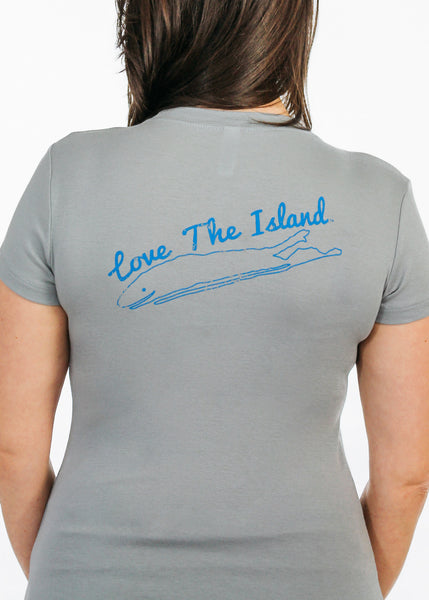 Ladies T-Shirt: Sheer Rib Longer Length - Granite - Love The Island