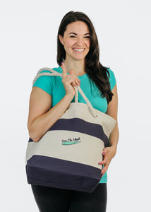 TOTE: Rope Handle Cotton Canvas Tote - Love The Island