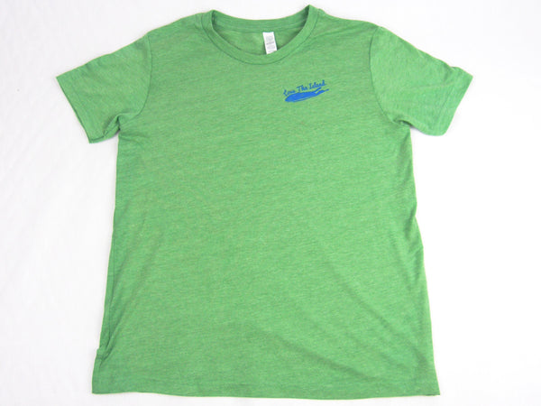 Boys T-Shirt: Short Sleeve - Green Tri-blend - Love The Island