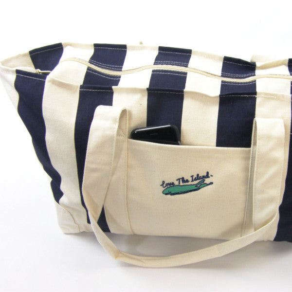 TOTE: Big Cabana Canvas Zipper Tote - Love The Island