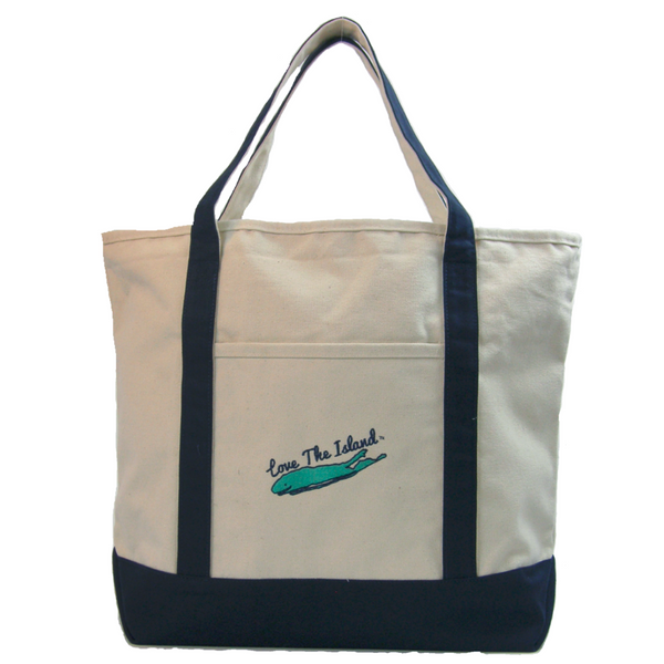 TOTE: Classic Canvas Beach Zipper Tote - Love The Island