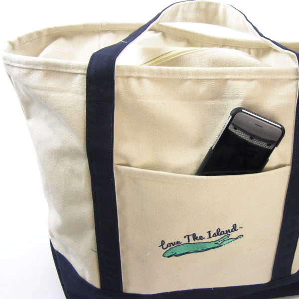 TOTE: Classic Canvas Beach Zipper Tote - Love The Island