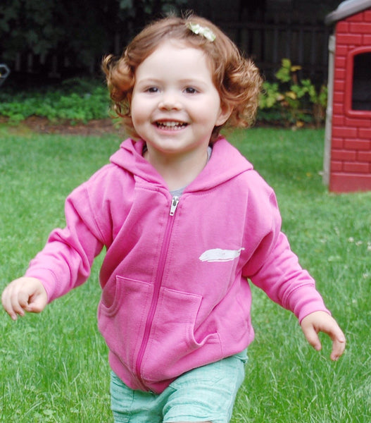 Hoodie: Toddler Front Zip Hoodie (Raspberry) - Love The Island