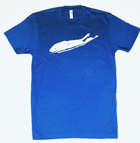 Men's T-Shirt: 100% Cotton Crew Neck Short Sleeve Large Island Royal Blue - Love The Island