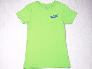 Girls T-Shirt: Fine Jersey - Lime Green - Love The Island