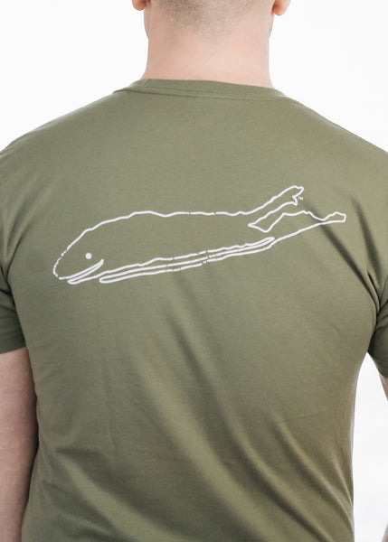 Men's T-Shirt: 100% Cotton Crew Neck Short Sleeve - Light Olive - Love The Island