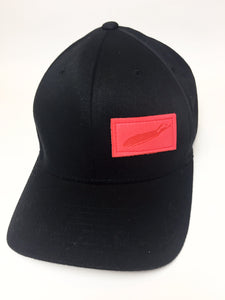 Hats: Black Flexfit With Red Patch - Love The Island