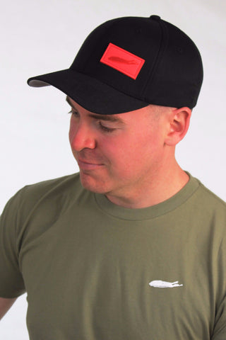 Hats: Black Flexfit With Red Patch - Love The Island