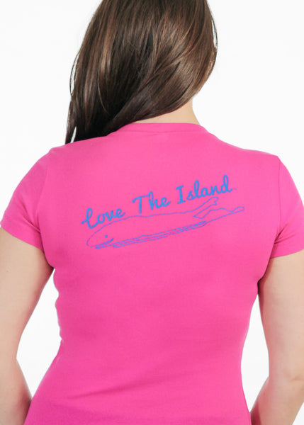 Ladies T-Shirt: Sheer Rib Longer Length - Berry - Love The Island