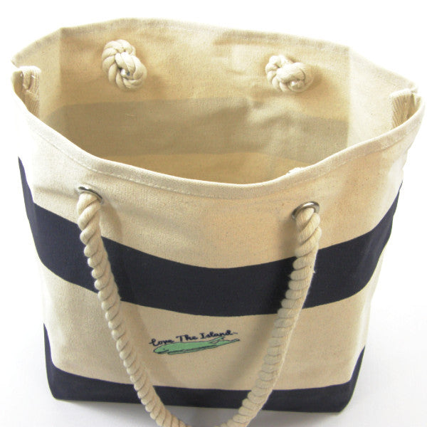 TOTE: Rope Handle Cotton Canvas Tote - Love The Island